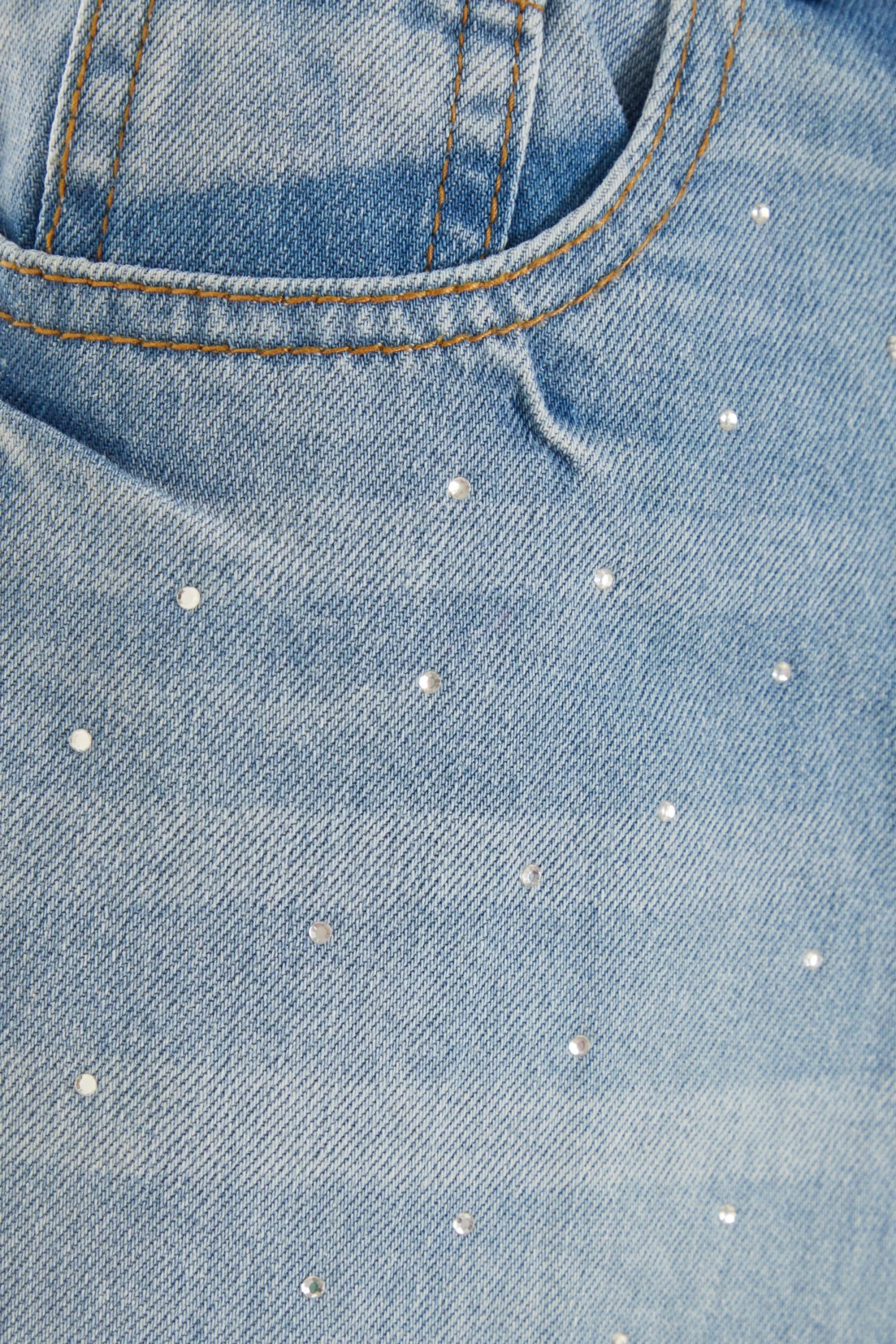 Light Blue Denim Diamante Shorts 6 Light Blue Denim Diamante Shorts - Image 6