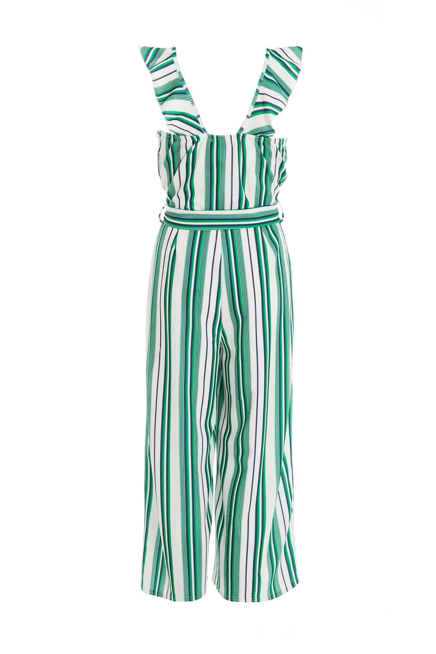 Green Striped Culotte Jumpsuit 5 Green Striped Culotte Jumpsuit - Image 5