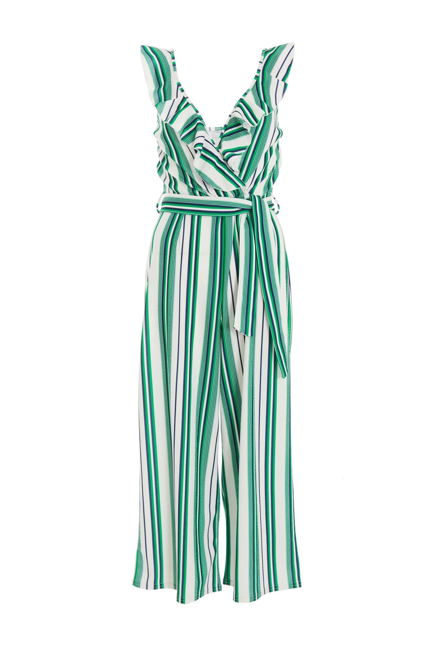 Green Striped Culotte Jumpsuit 1 Green Striped Culotte Jumpsuit