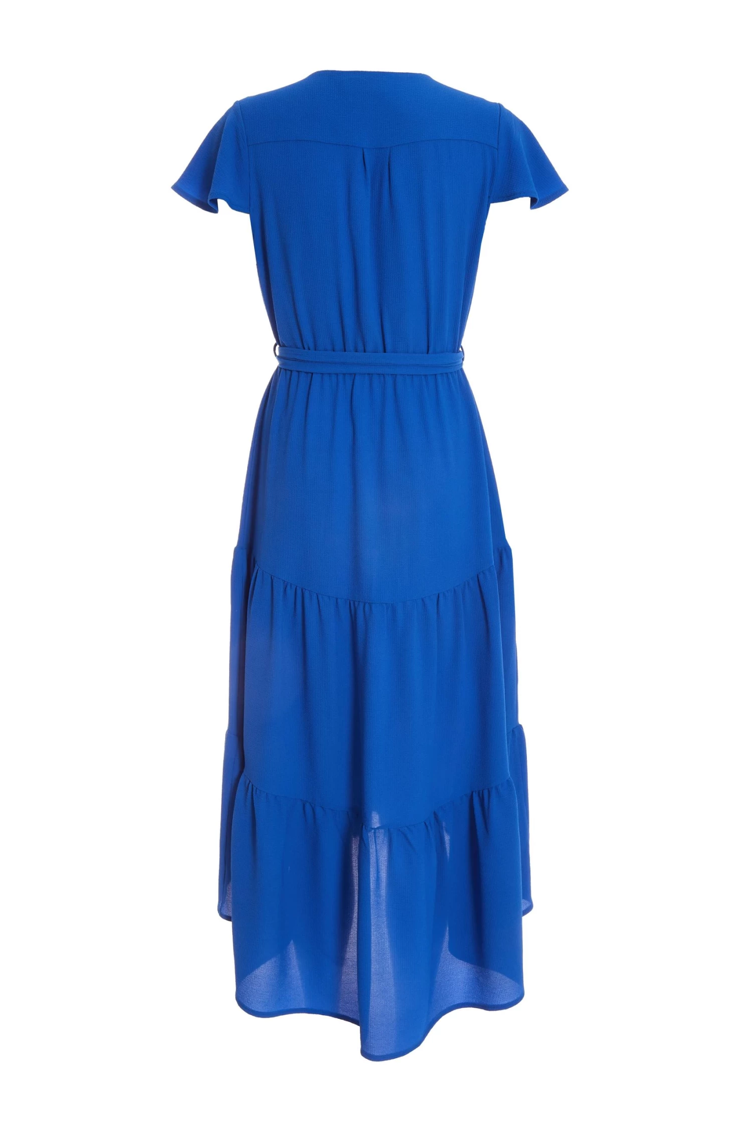 Royal Blue Tiered Dip Hem Midi Dress 5 Royal Blue Tiered Dip Hem Midi Dress - Image 5