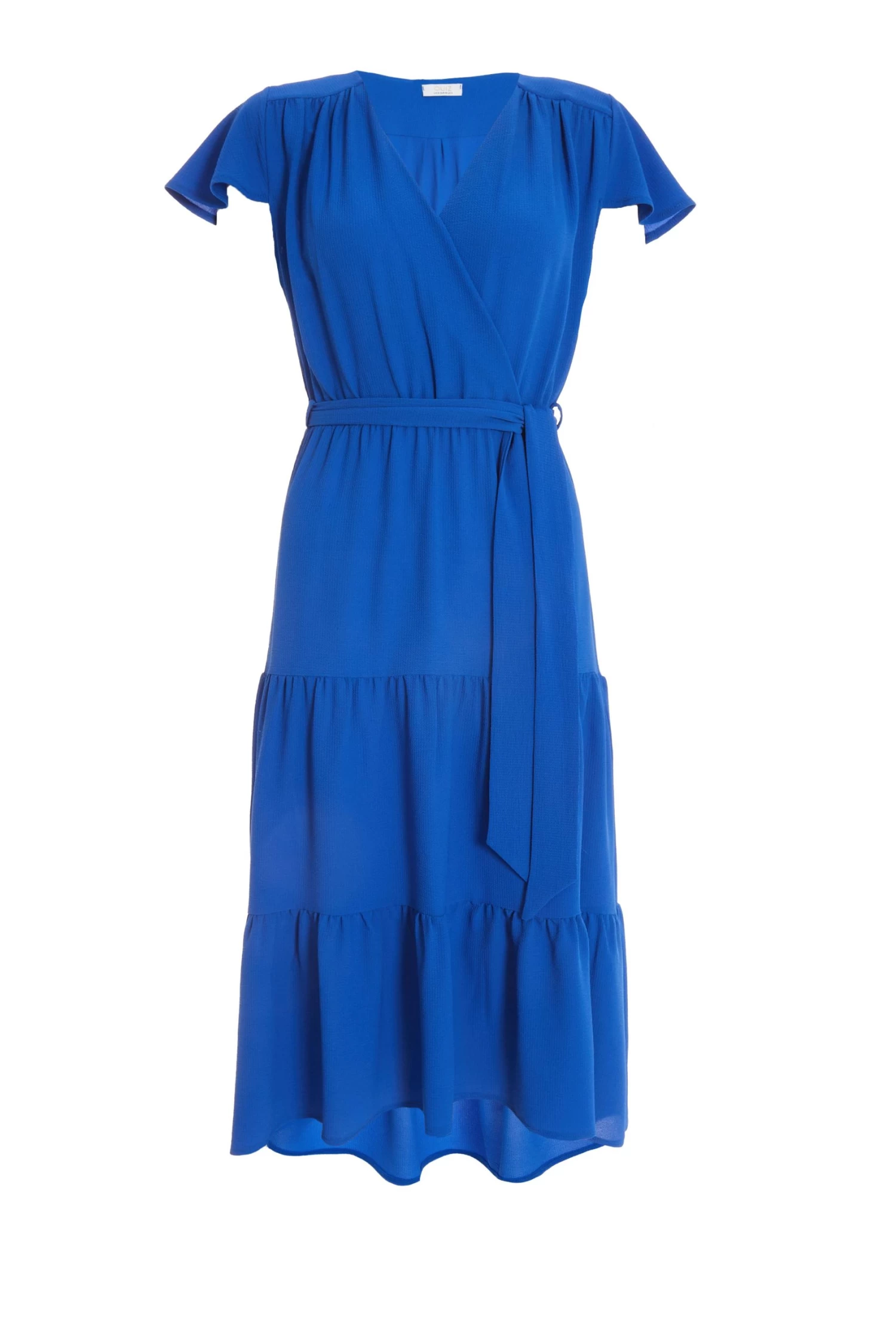 Royal Blue Tiered Dip Hem Midi Dress 1 Royal Blue Tiered Dip Hem Midi Dress