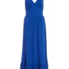 Royal Blue Tie Midaxi Dress