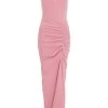 Pink Ruched Maxi Dress