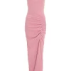 Pink Ruched Maxi Dress