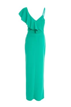 Green Frill Maxi Dress -Women Clothing Sale 00100037900 ZB