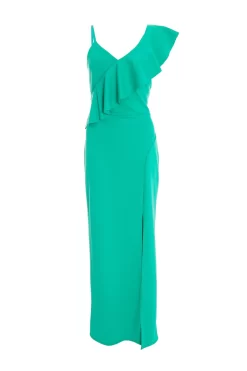 Green Frill Maxi Dress