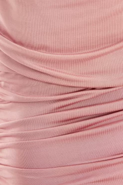 Pink Ruched Bodycon Midi Dress -Women Clothing Sale 00100037902 ZS scaled