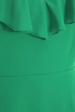 Green Wrap Frill Midi Dress -Women Clothing Sale 00100037904 ZS