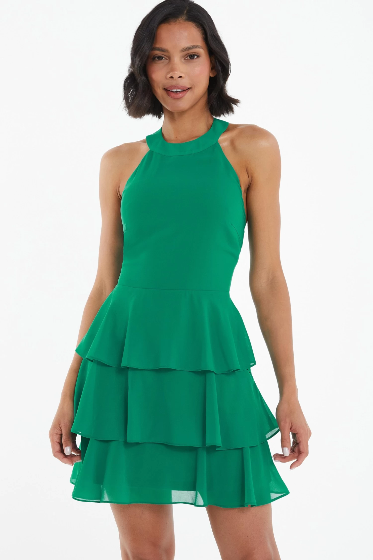 Green Halter Neck Skater Dress 2 Green Halter Neck Skater Dress - Image 2