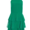 Green Halter Neck Skater Dress