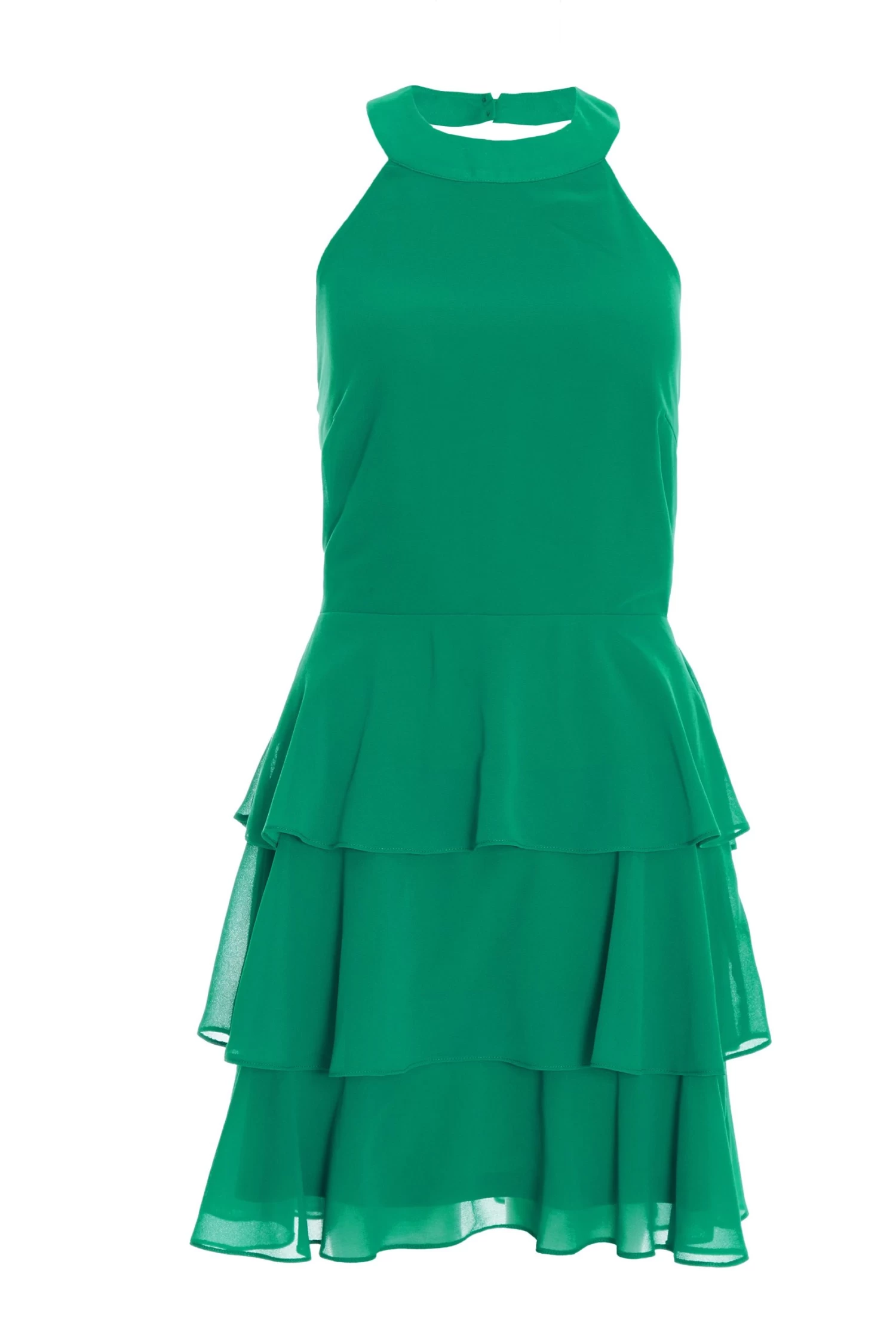 Green Halter Neck Skater Dress 1 Green Halter Neck Skater Dress