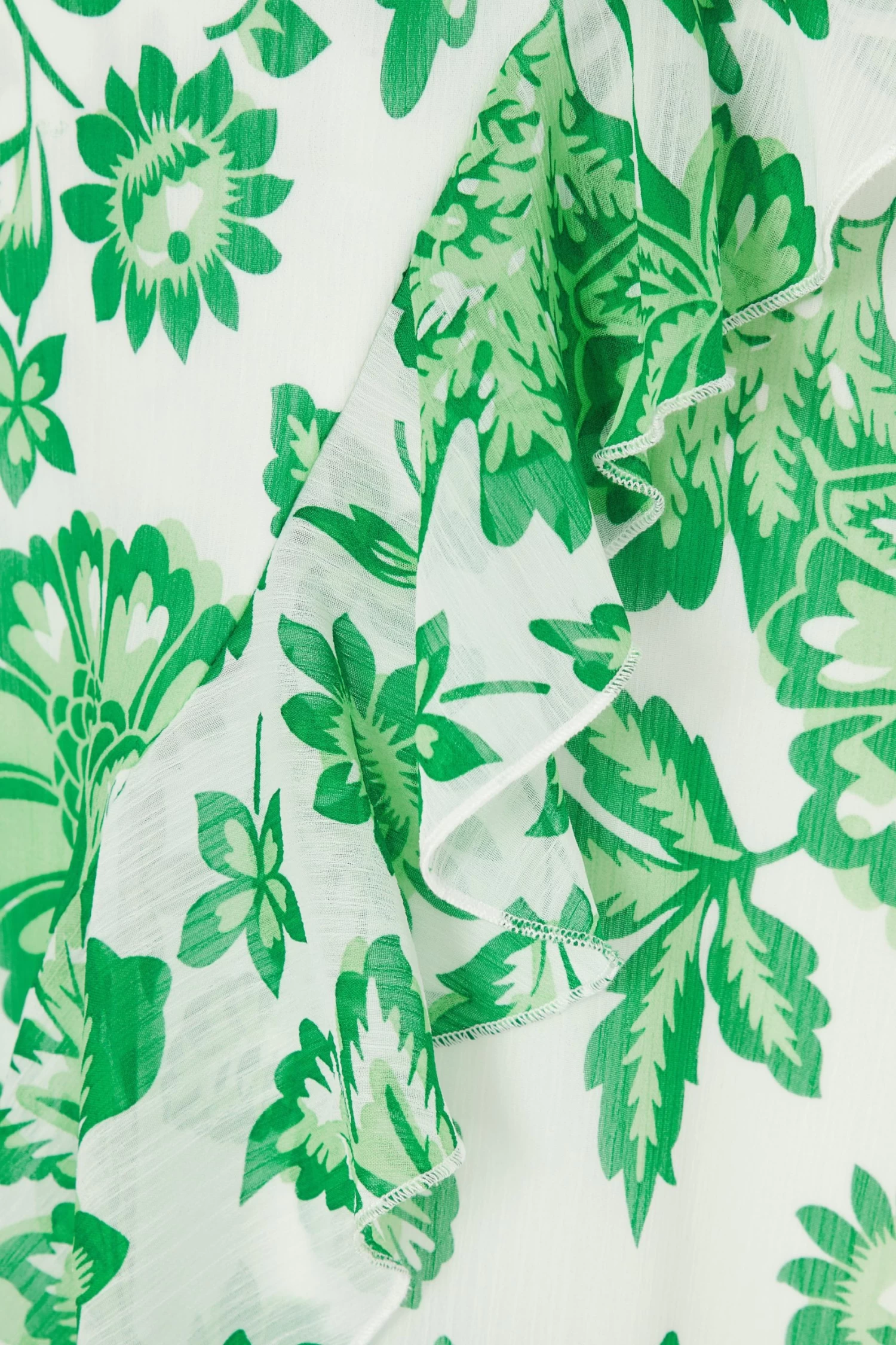 Green Tropical Print Wrap Midi Dress 6 Green Tropical Print Wrap Midi Dress - Image 6