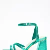 Aqua Cross Strap Block Heeled Sandals
