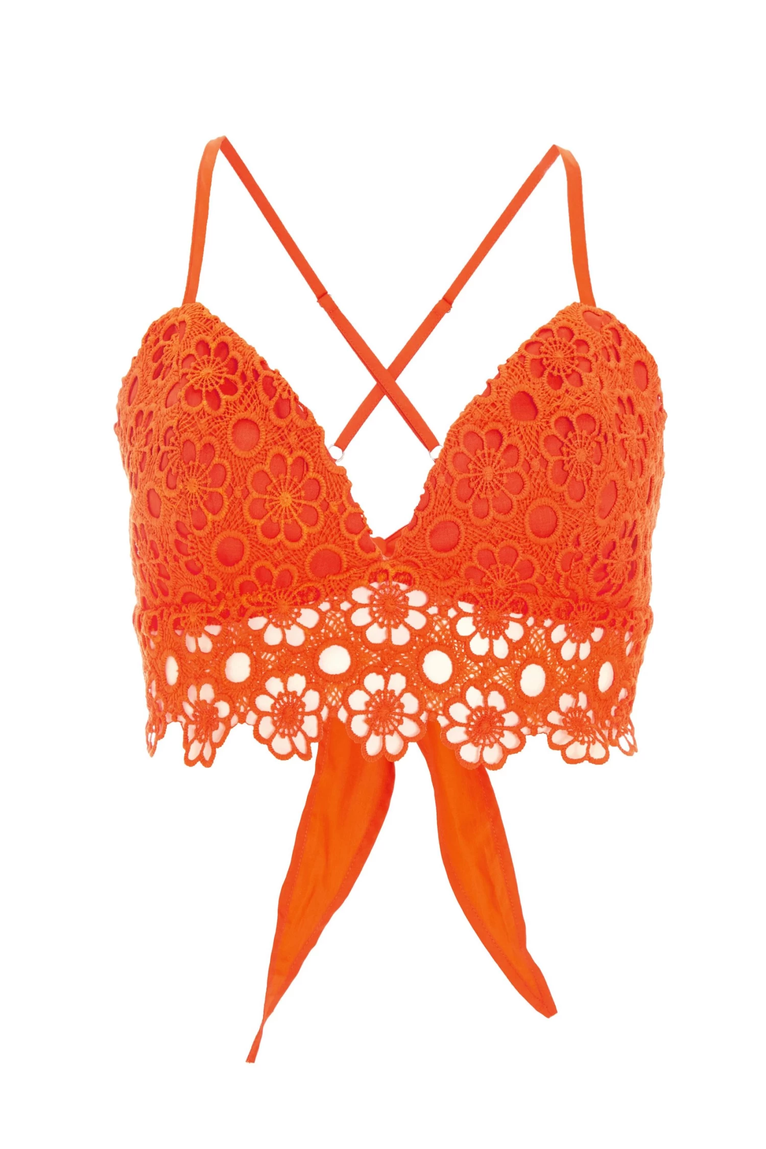 Orange Crochet Crop Top 1 Orange Crochet Crop Top
