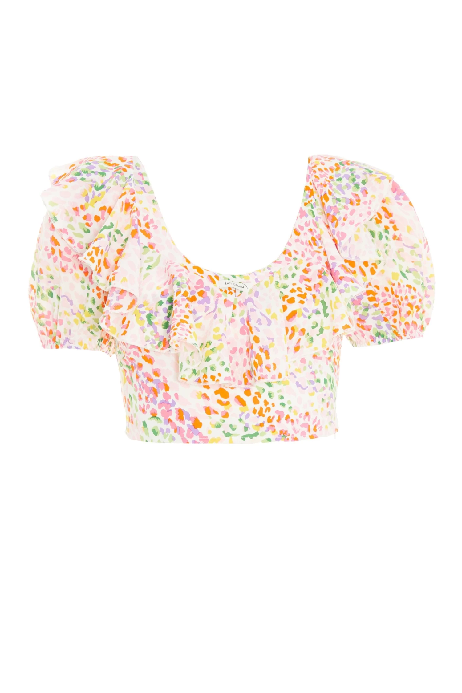 Multicoloured Animal Print Crop Top 1 Multicoloured Animal Print Crop Top