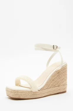 White Pearl Strap Wedges 8 White Pearl Strap Wedges -Women Clothing Sale 00100038016 XB scaled