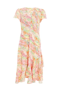 Multicoloured Animal Print Midi Dress