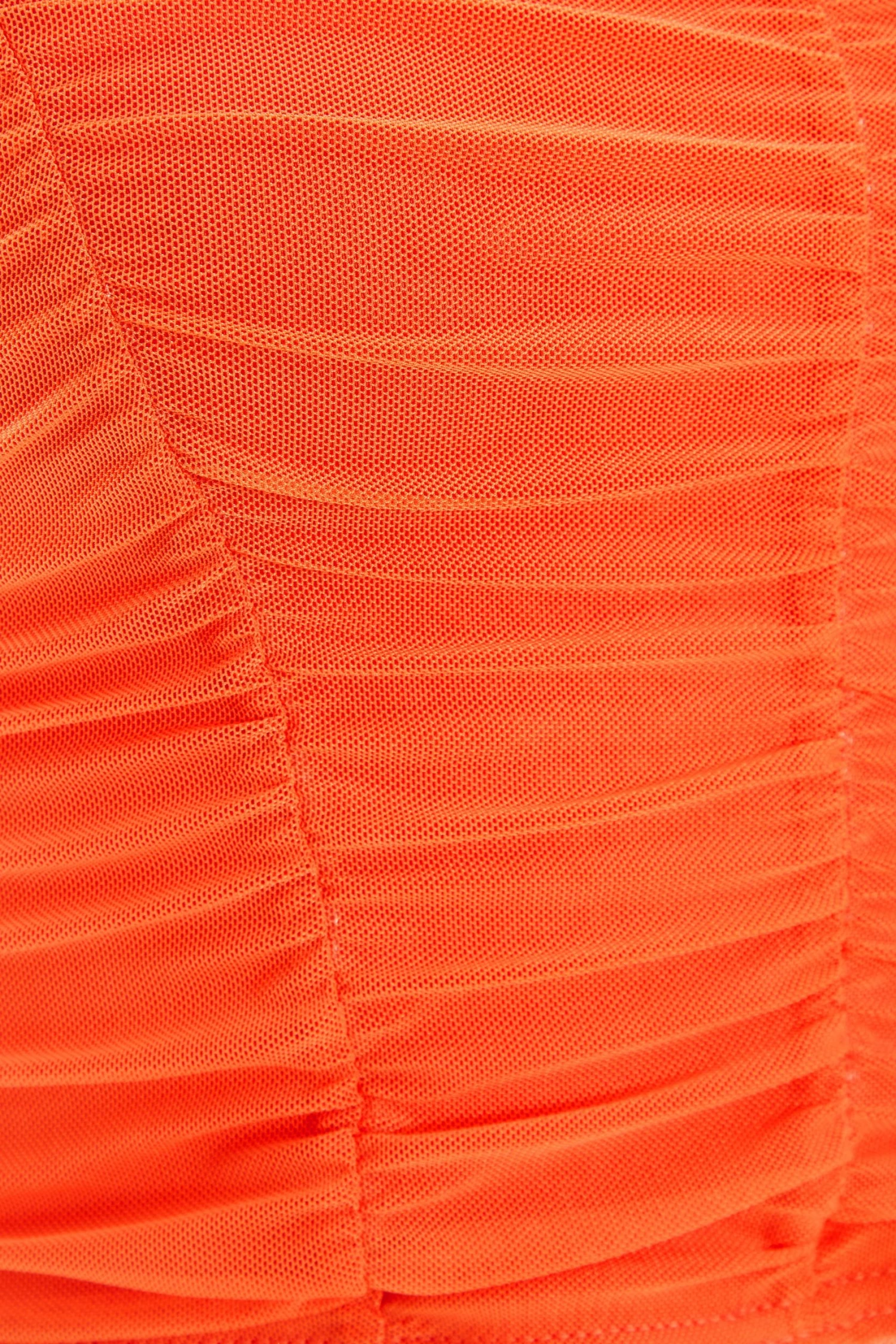 Orange Mesh Ruched Crop Top 6 Orange Mesh Ruched Crop Top - Image 6