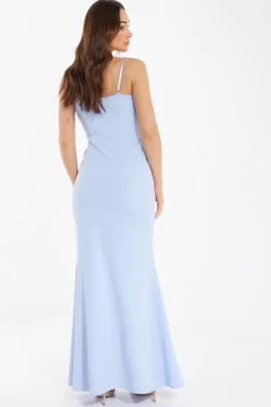 Light Blue Embellished Frill Maxi Dress 8 Light Blue Embellished Frill Maxi Dress -Women Clothing Sale 00100038071 XB scaled