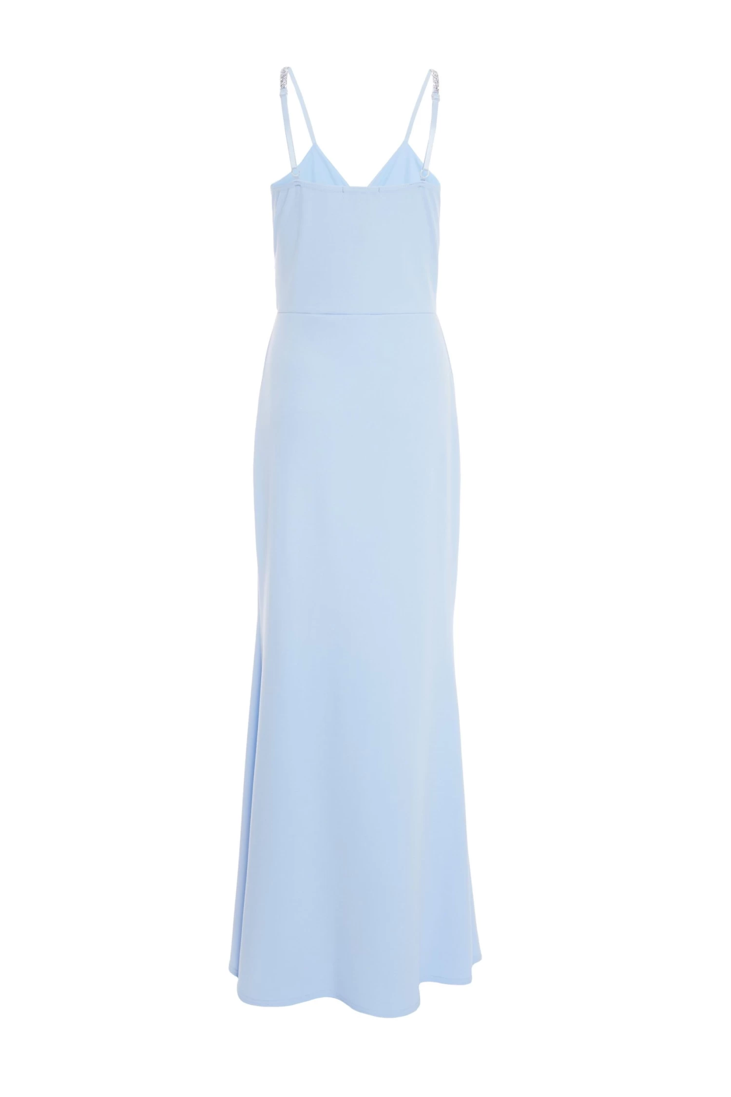 Light Blue Embellished Frill Maxi Dress 5 Light Blue Embellished Frill Maxi Dress - Image 5