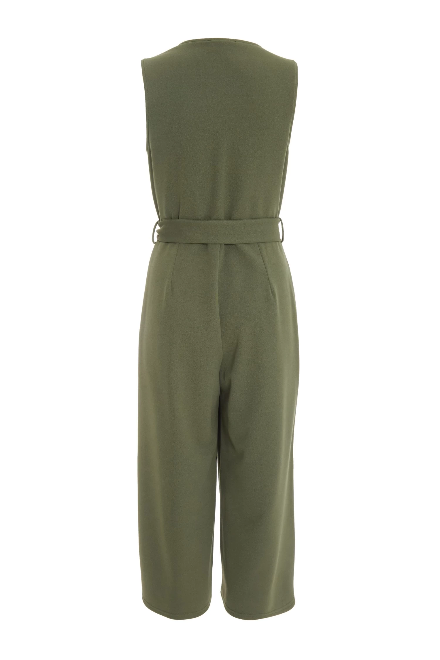 Khaki Wrap Culotte Jumpsuit 5 Khaki Wrap Culotte Jumpsuit - Image 5
