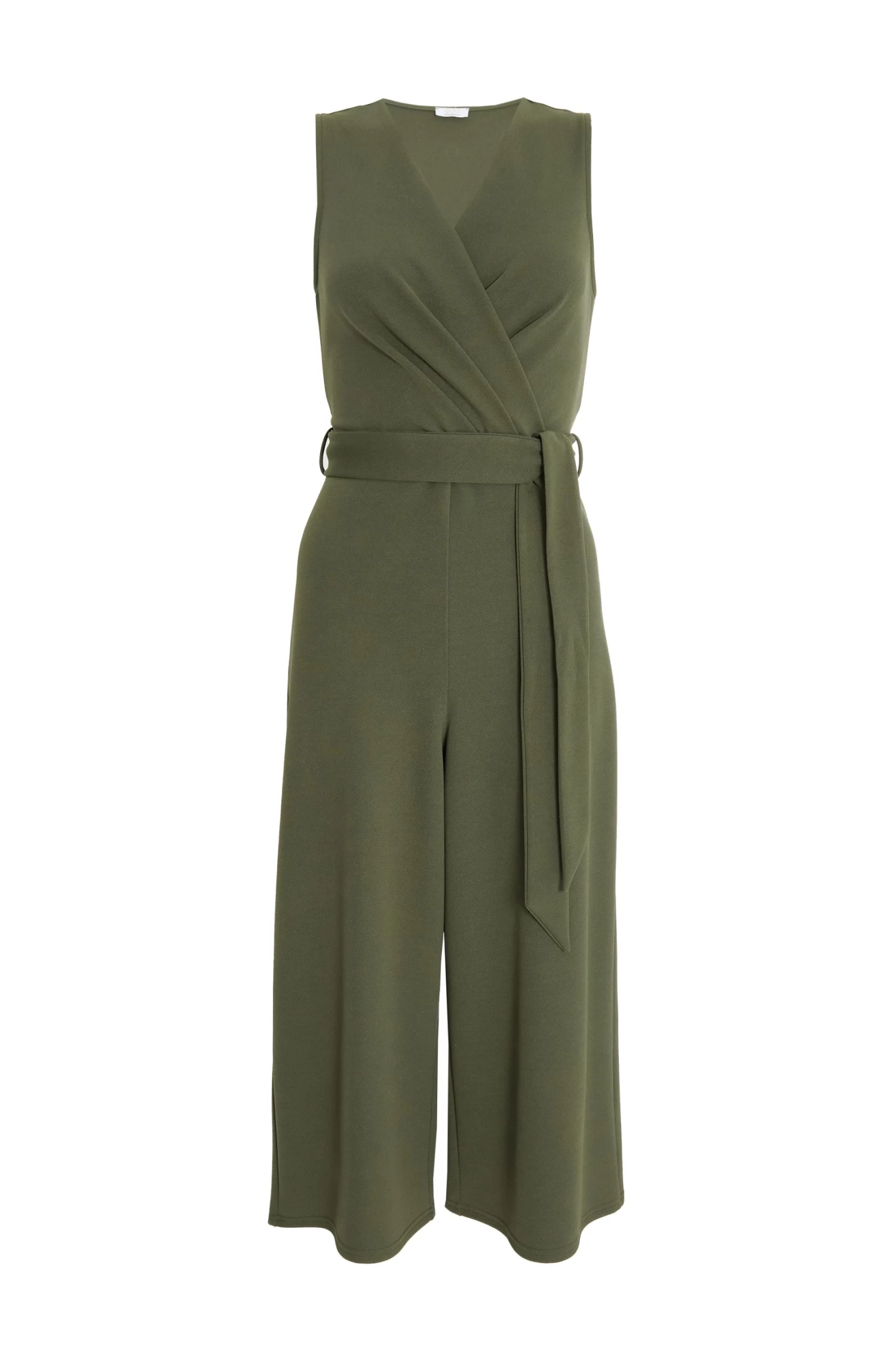Khaki Wrap Culotte Jumpsuit 1 Khaki Wrap Culotte Jumpsuit
