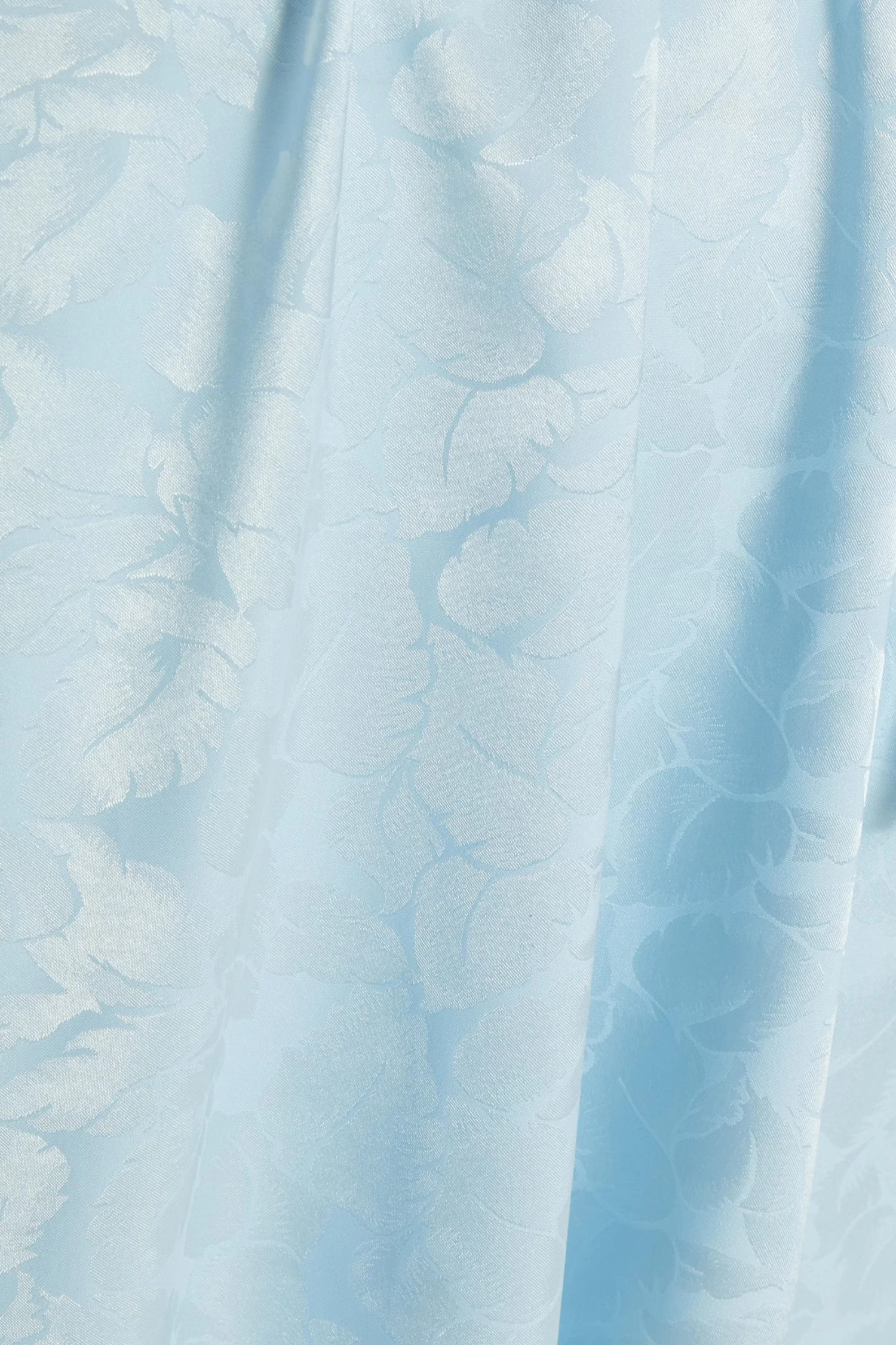 Light Blue Satin Jacquard Wrap Mini Dress 6 Light Blue Satin Jacquard Wrap Mini Dress - Image 6