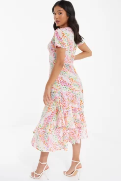 Petite Multicoloured Animal Print Midi Dress -Women Clothing Sale 00100038112 XB scaled