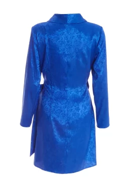 Royal Blue Satin Jacquard Mini Dress 10 Royal Blue Satin Jacquard Mini Dress -Women Clothing Sale 00100038119 ZB scaled