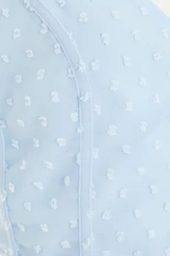 Blue Chiffon Dobby Tie Back Crop Top -Women Clothing Sale 00100038122 ZS scaled