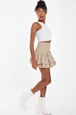 Stone Ruched Frill Mini Skirt -Women Clothing Sale 00100038134 XS scaled