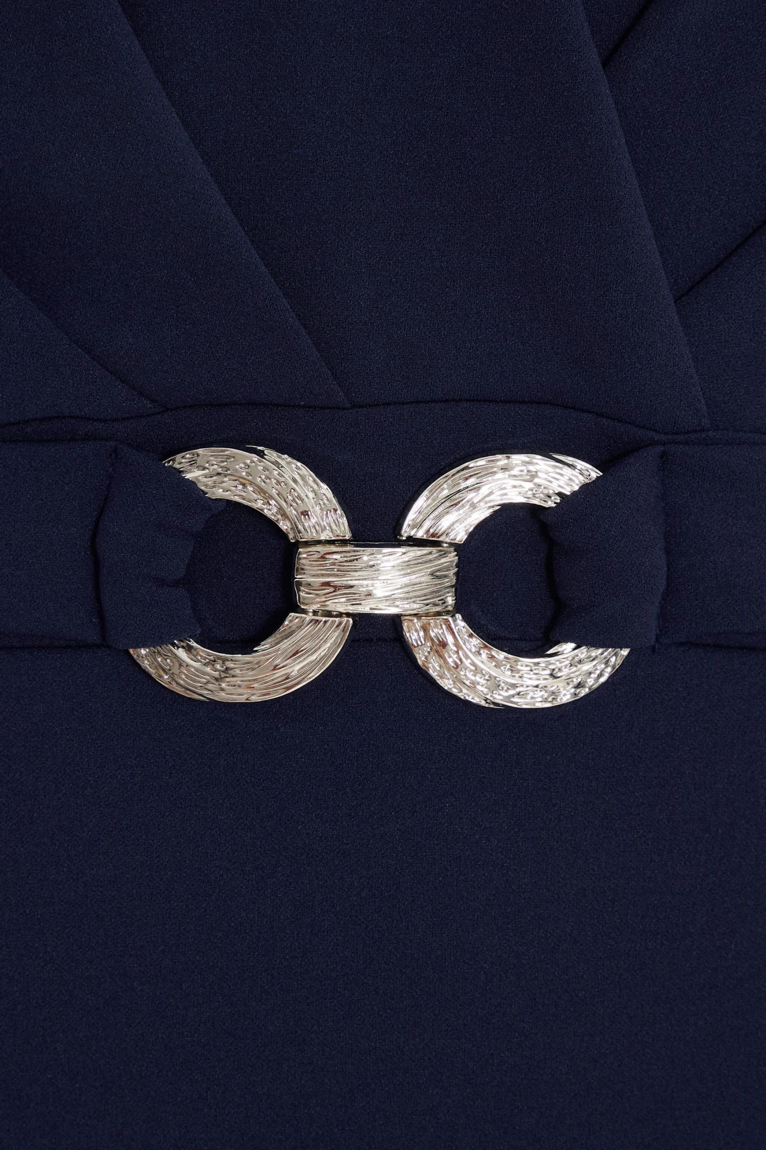 Navy Chiffon Sleeve Buckle Midi Dress 6 Navy Chiffon Sleeve Buckle Midi Dress - Image 6