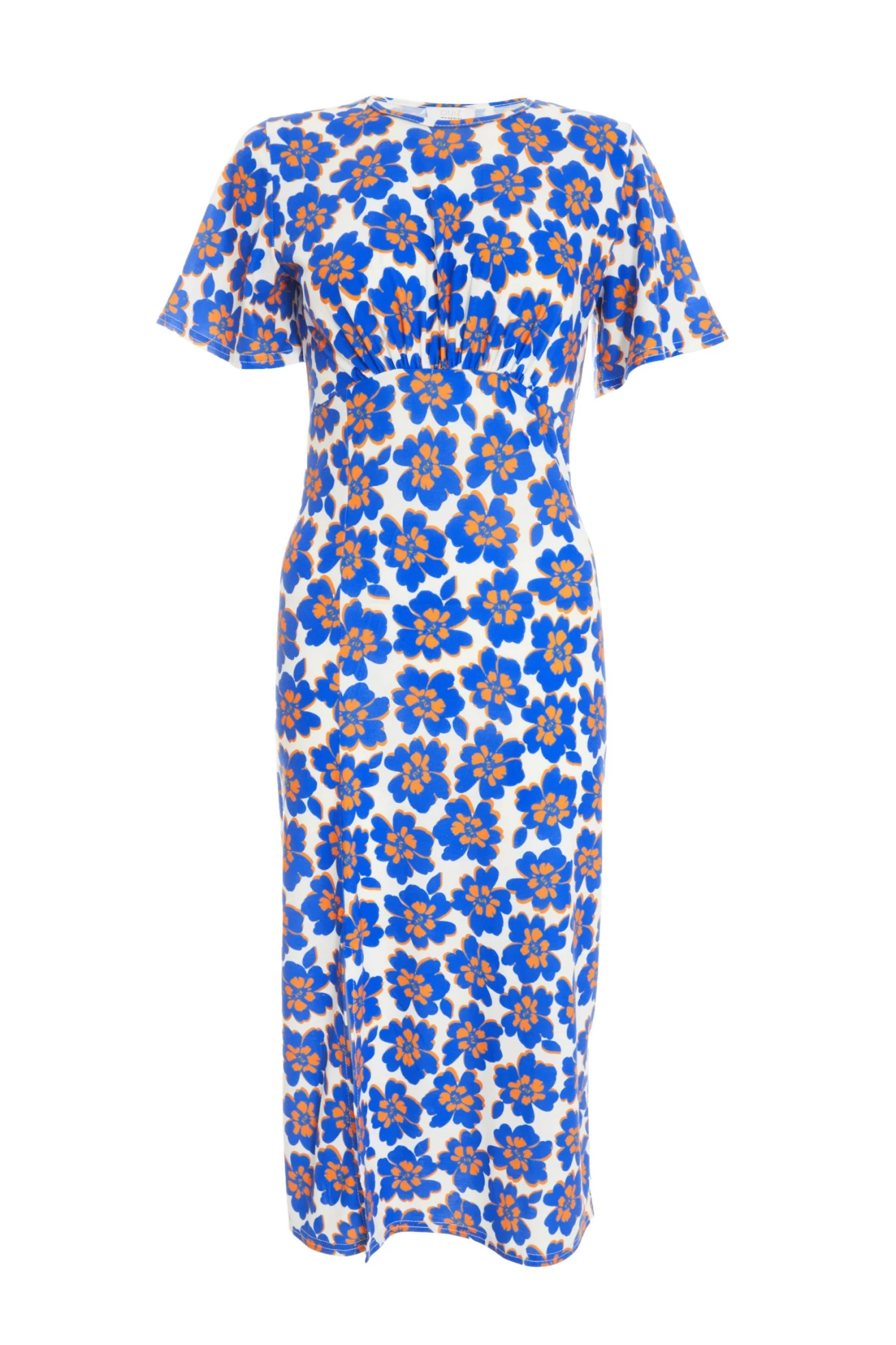 Royal Blue Floral Midi Dress 1 Royal Blue Floral Midi Dress
