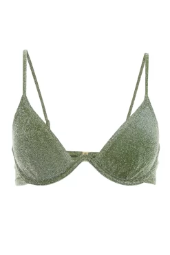 Green Shimmer Bikini Top
