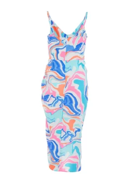 Multicolored Marble Print Ruched Midi Dress 10 Multicolored Marble Print Ruched Midi Dress -Women Clothing Sale 00100038204 ZB scaled