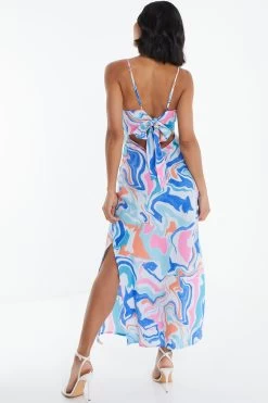 Multicolored Marble Print Midaxi Dress 8 Multicolored Marble Print Midaxi Dress -Women Clothing Sale 00100038205 XB