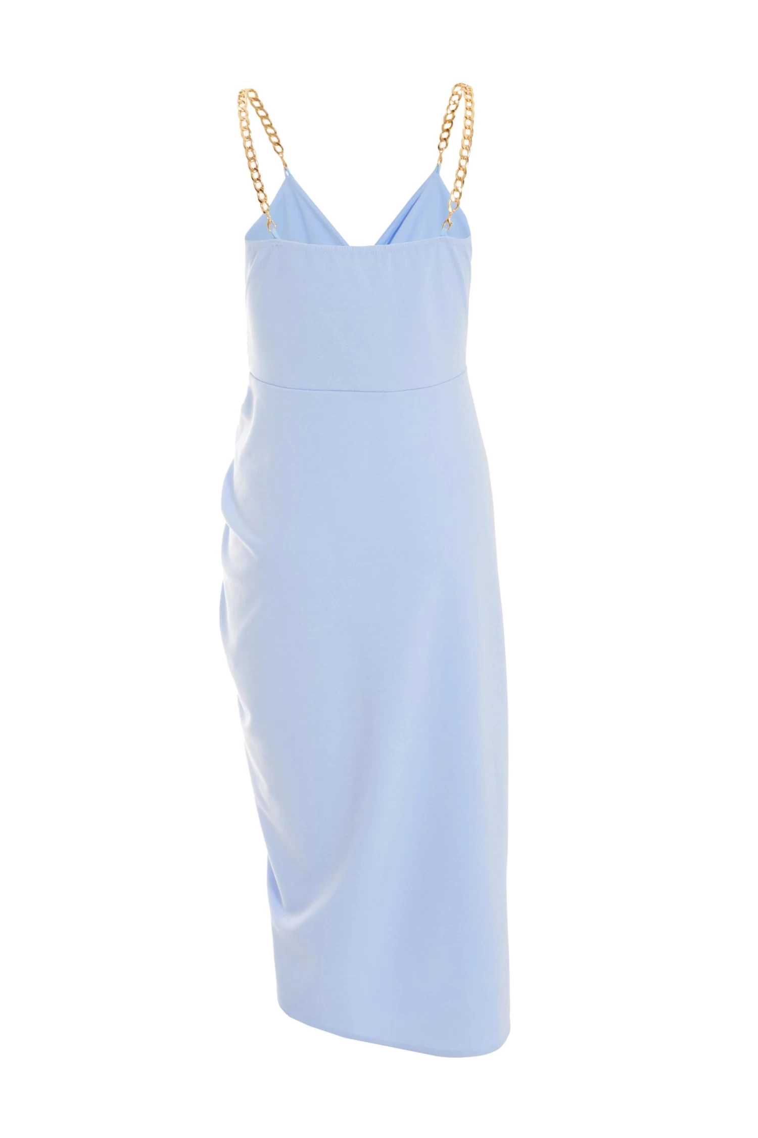 Blue Chain Ruched Midi Dress 5 Blue Chain Ruched Midi Dress - Image 5