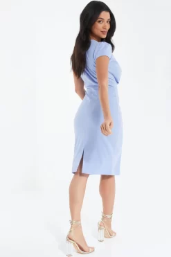 Light Blue Cap Sleeve Midi Dress 8 Light Blue Cap Sleeve Midi Dress -Women Clothing Sale 00100038248 XB scaled