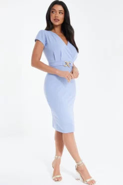 Light Blue Cap Sleeve Midi Dress 9 Light Blue Cap Sleeve Midi Dress -Women Clothing Sale 00100038248 XS scaled