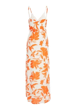 Orange Floral Maxi Dress -Women Clothing Sale 00100038267 ZB scaled