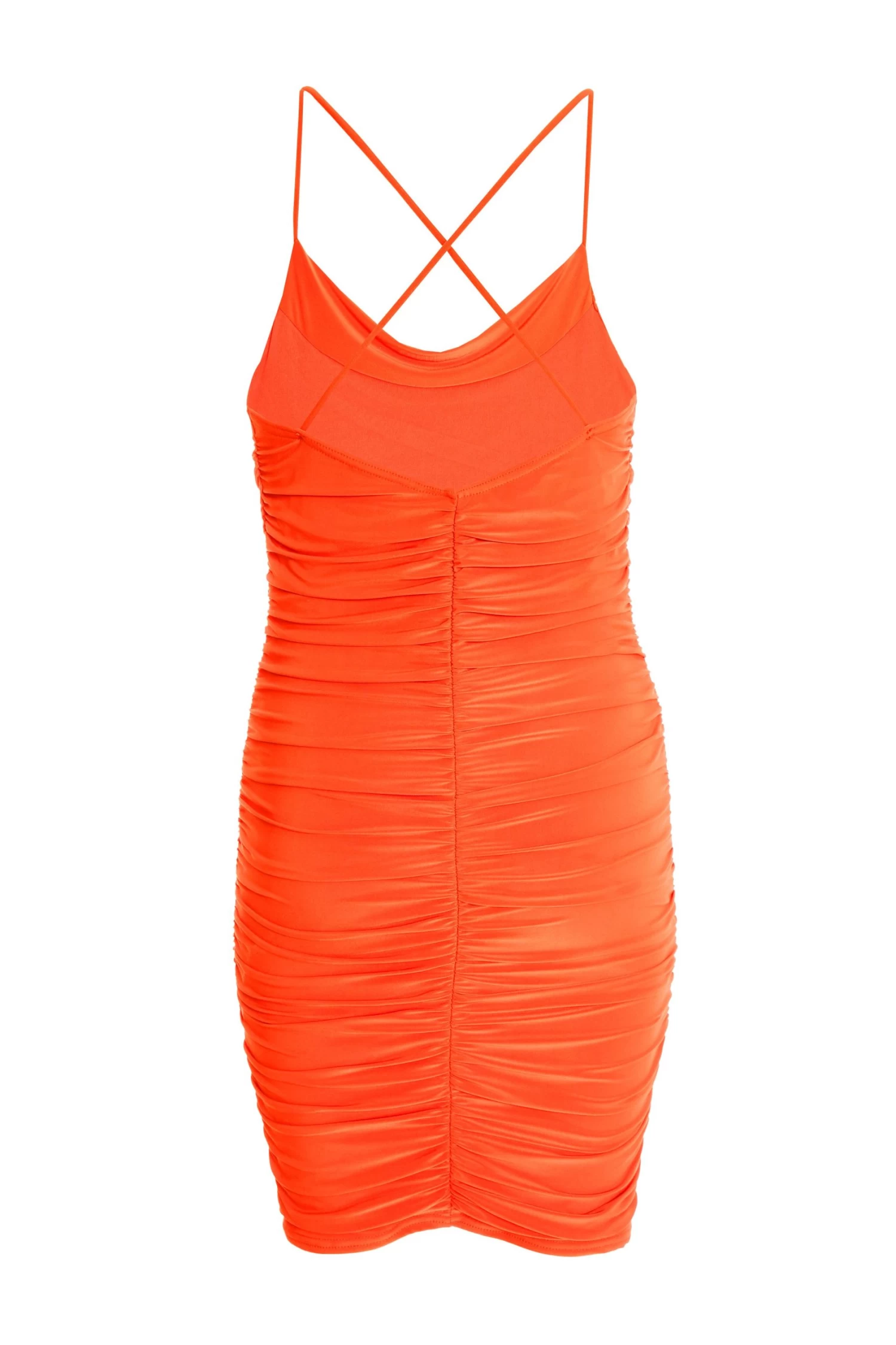 Orange Ruched Bodycon Mini Dress 5 Orange Ruched Bodycon Mini Dress - Image 5