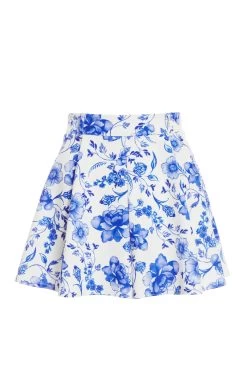 White Floral Floaty Shorts