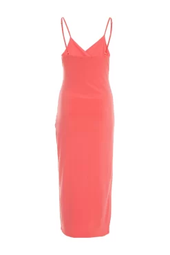 Coral Wrap Split Midi Dress 10 Coral Wrap Split Midi Dress -Women Clothing Sale 00100038288 ZB scaled
