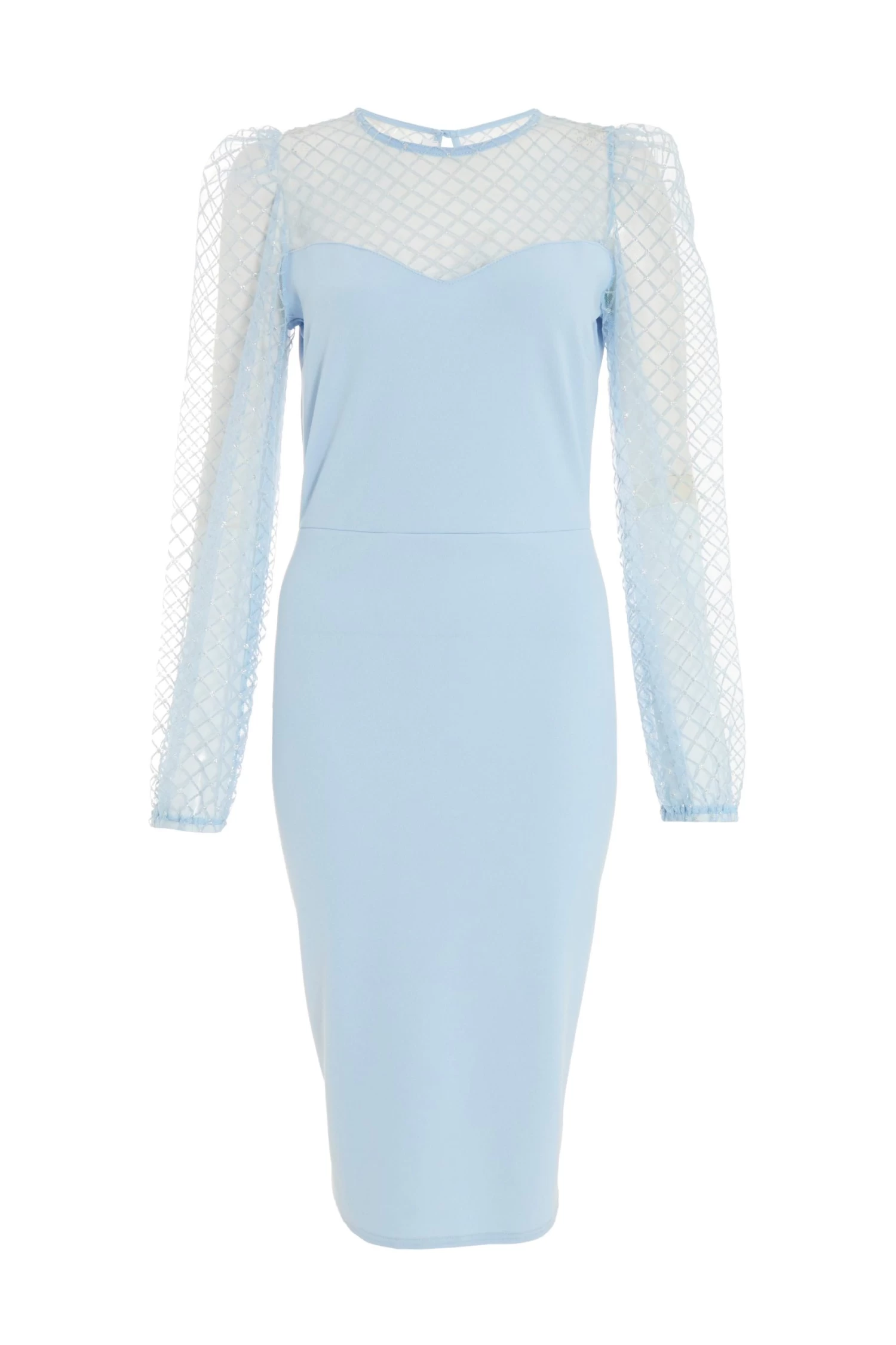 Light Blue Mesh Midi Dress 1 Light Blue Mesh Midi Dress