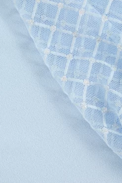 Light Blue Mesh Midi Dress -Women Clothing Sale 00100038320 ZS scaled