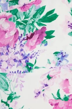 White Floral Split Maxi Dress -Women Clothing Sale 00100038341 ZS