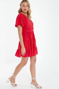 Red Wrap Skater Dress -Women Clothing Sale 00100038347 XS scaled