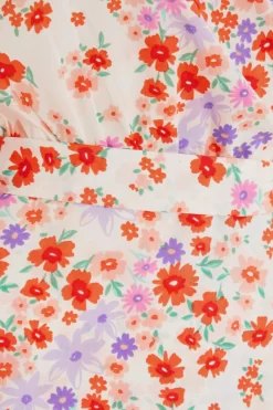 Multicoloured Floral Wrap Tie Mini Dress -Women Clothing Sale 00100038348 ZS scaled