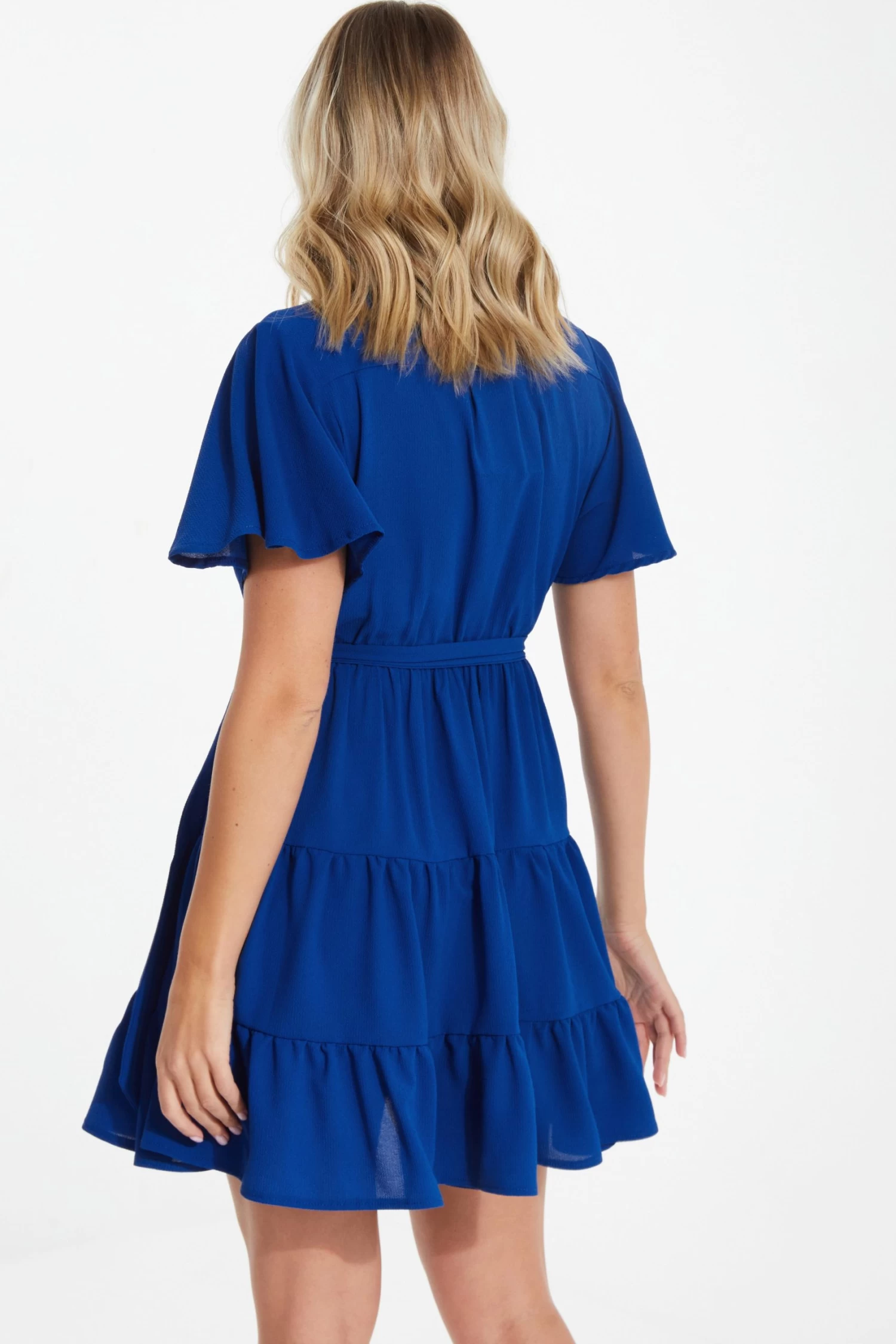 Royal Blue Wrap Skater Dress 3 Royal Blue Wrap Skater Dress - Image 3