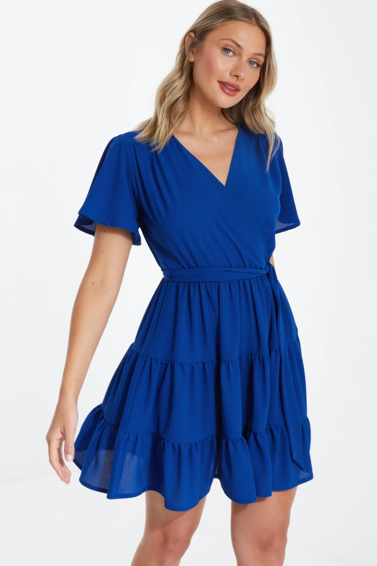 Royal Blue Wrap Skater Dress 2 Royal Blue Wrap Skater Dress - Image 2